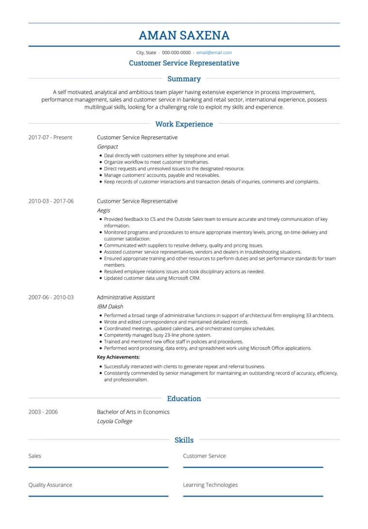 traditional resume template - monte