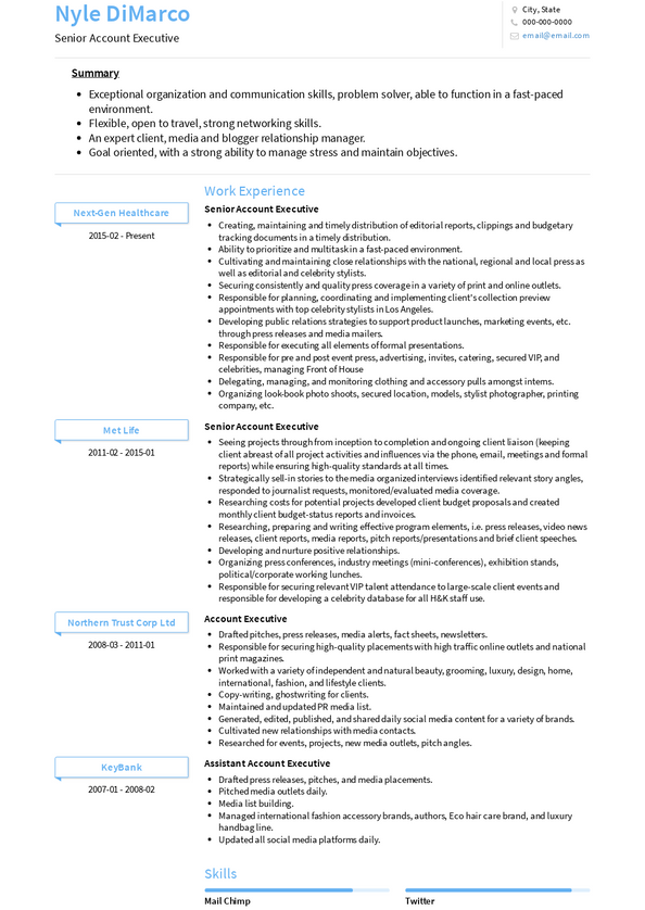 Senior Account Manager Resume Samples and Templates | VisualCV