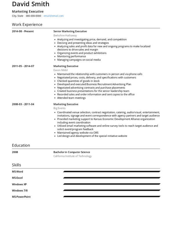 executive resume samples 2022