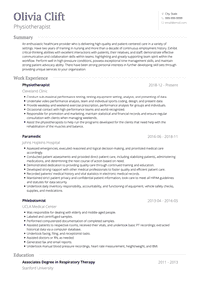 Physiotherapist CV Examples & Templates | VisualCV