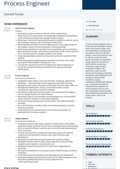 Process Engineer Resume Samples and Templates | VisualCV