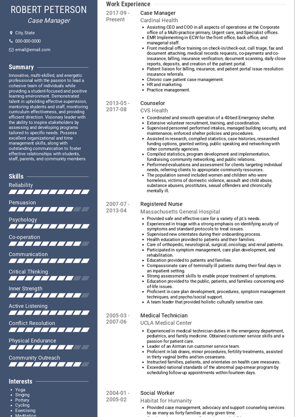 Case Manager Resume Samples [+ 3 Examples] | VisualCV