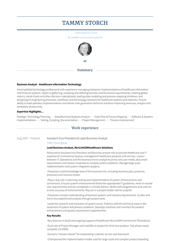 Assistant Vice President Resume Samples and Templates | VisualCV