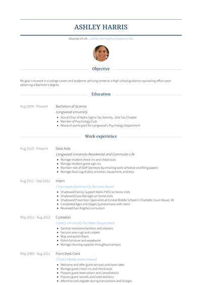 Desk Aide Resume Samples and Templates | VisualCV