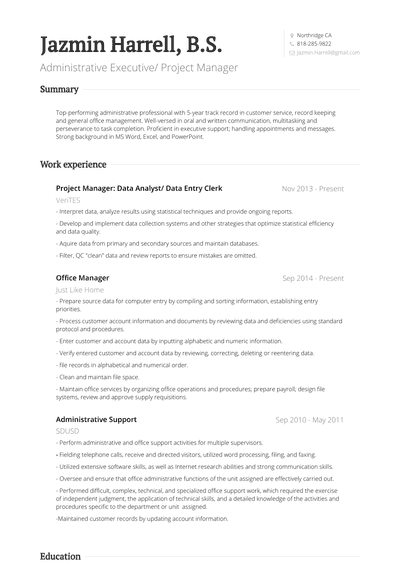 Data Entry Clerk Resume Samples and Templates | VisualCV