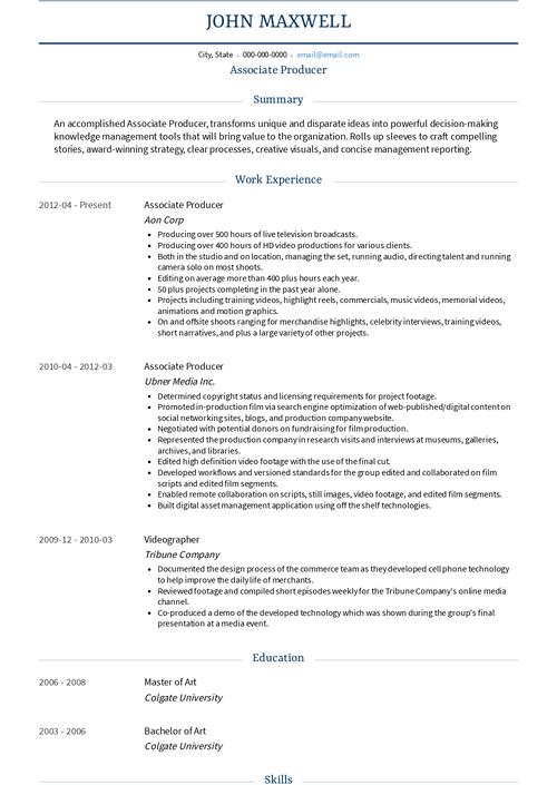 500+ Professional Resume Examples and Samples for 2022 | VisualCV