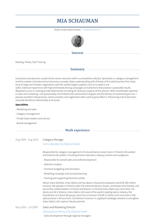 Category Manager Resume Samples and Templates | VisualCV