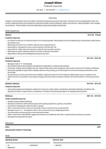 Production Supervisor Resume Samples and Templates | VisualCV