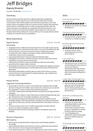 Deputy Director Resume Samples and Templates | VisualCV