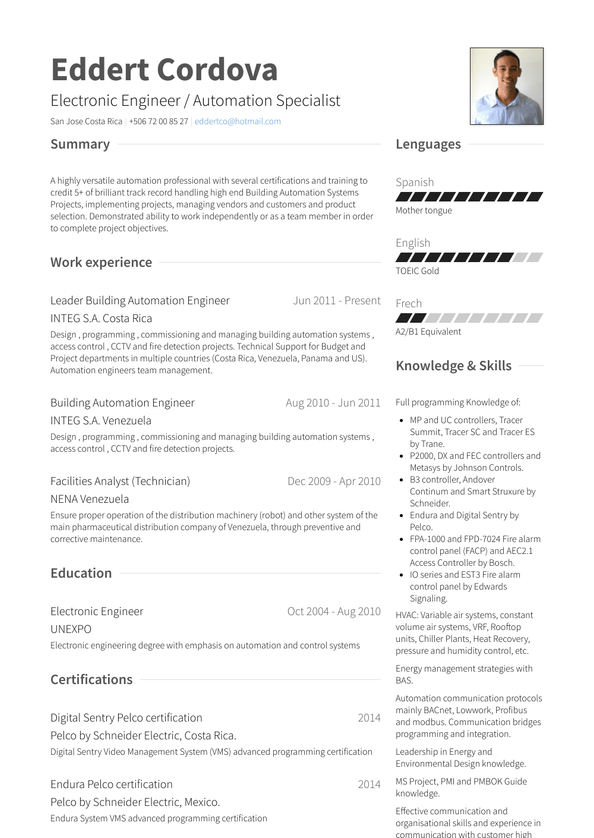 Automation Engineer Resume Samples and Templates | VisualCV