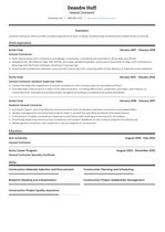 3+ General Contractor Resume Examples and Templates