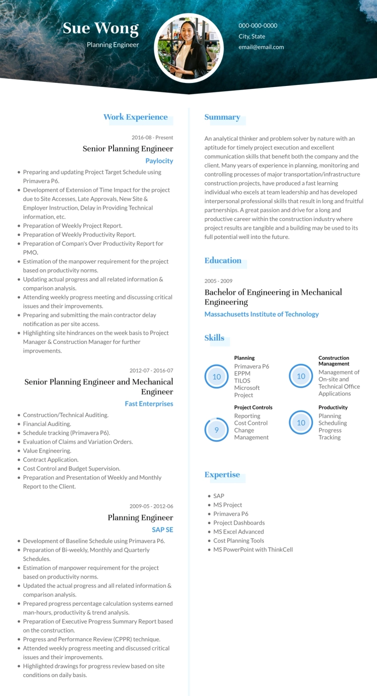 Engineering Google Docs Resume Template with Photo