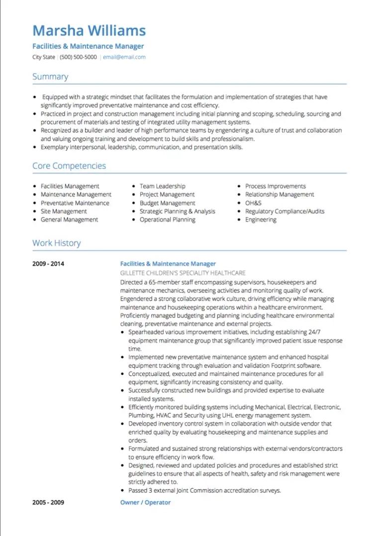 management gulf cv example