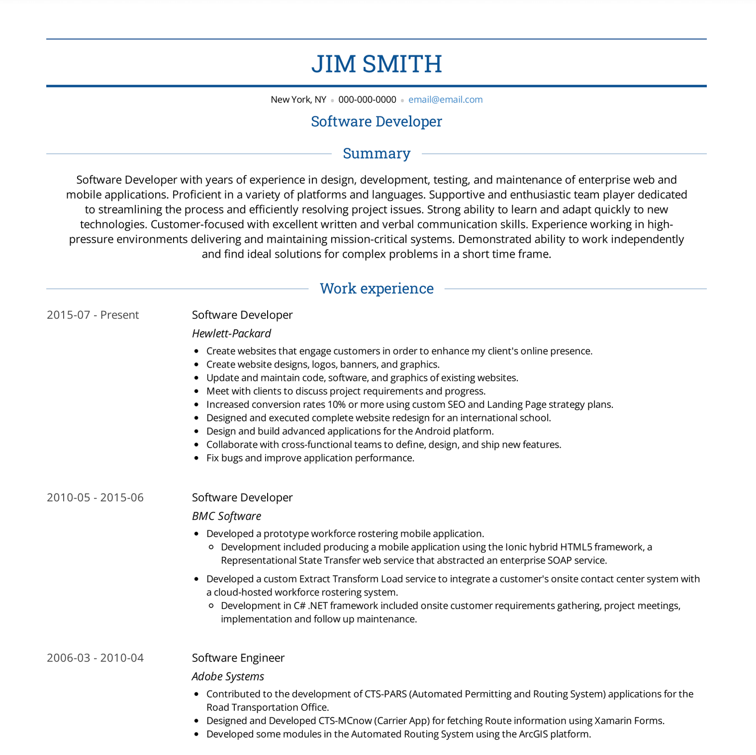 entry level job seeker resume