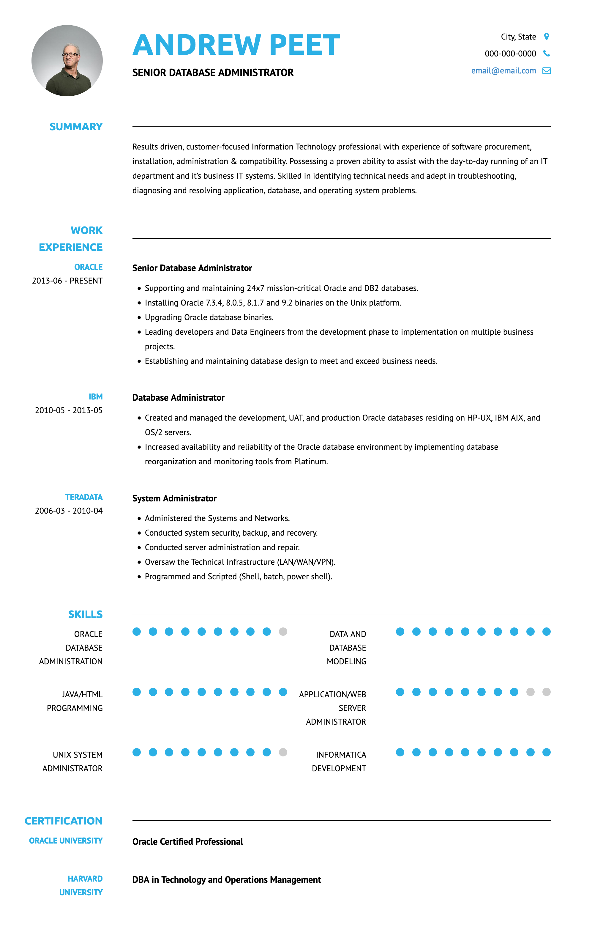 Basic CV Template for 2020 - Arya | VisualCV