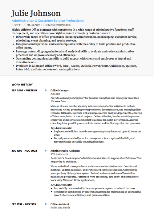 Real Professional CV Example & Sample Directory | VisualCV