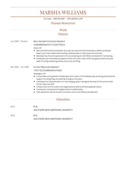 Human Resources CV Example and Template