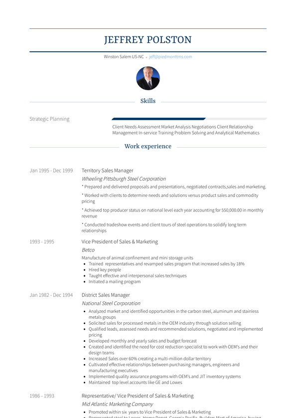 Territory Sales Manager Resume Samples and Templates | VisualCV