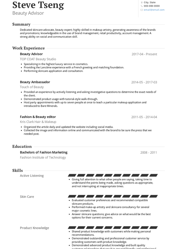 beauty-advisor-resume-samples-and-templates-visualcv