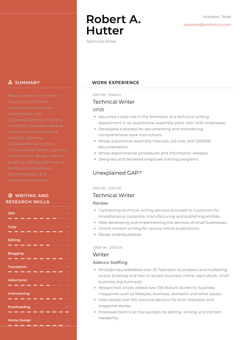 coral resume template denali