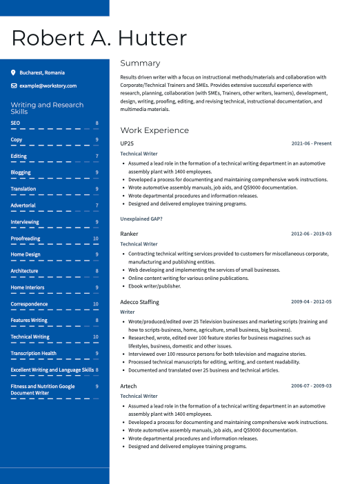 romania cv template