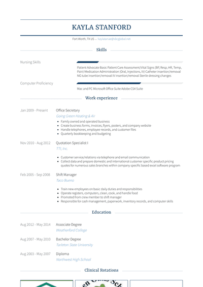 Office Secretary Resume Samples and Templates | VisualCV