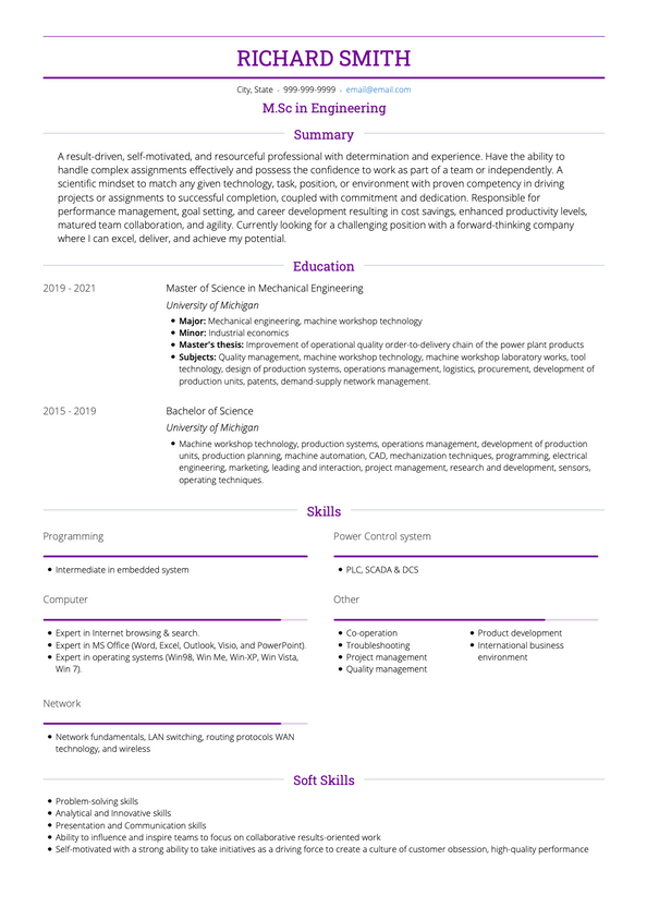 Entry Level CV Examples & Templates | VisualCV