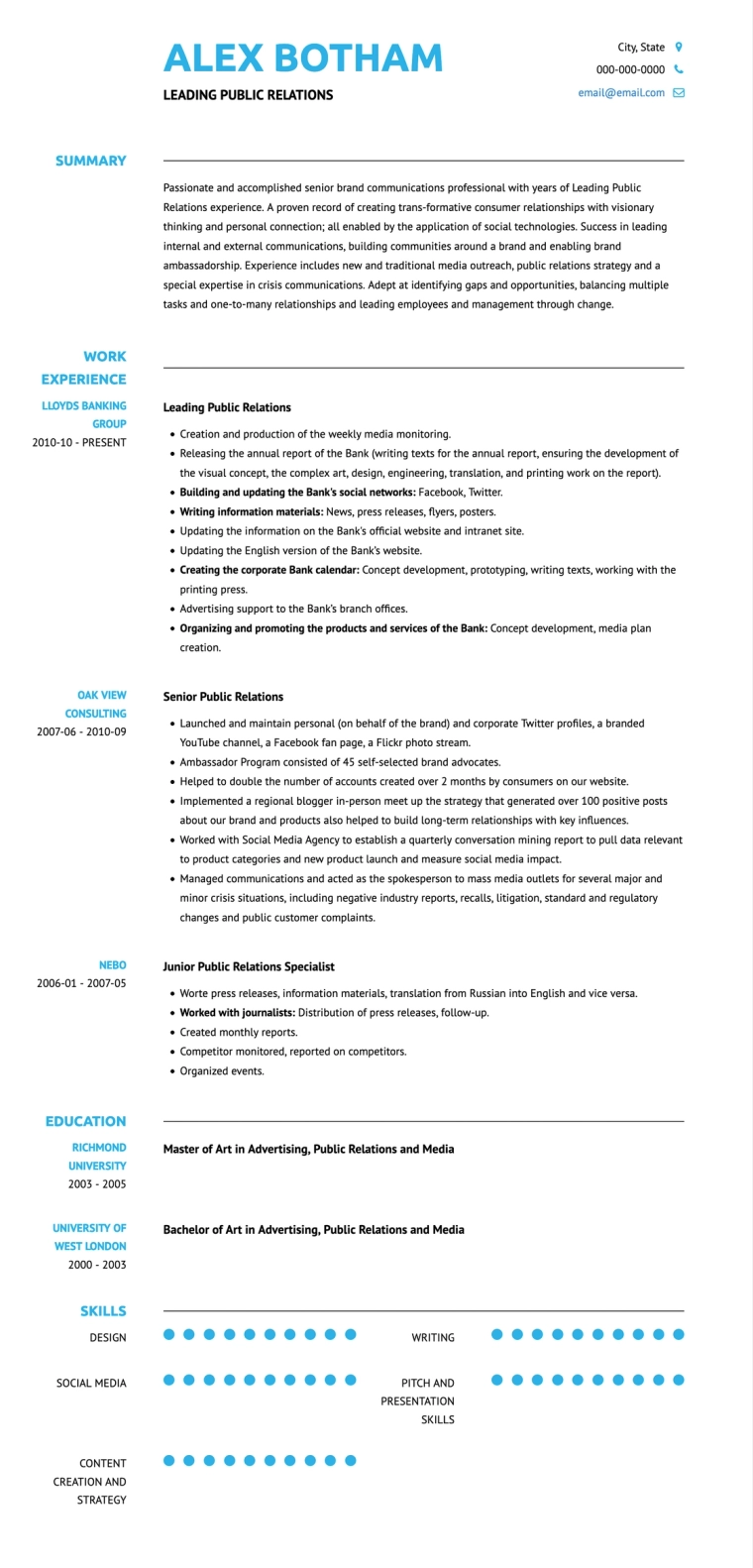 basic traditional resume template