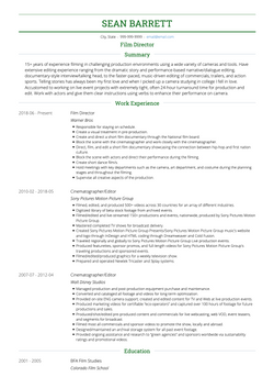 Film Director Resume Sample and Template