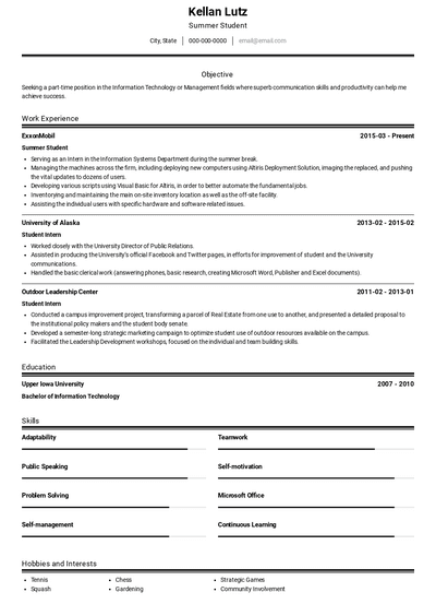 Student Volunteer Resume Examples and Templates