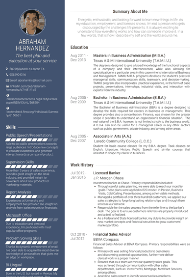 Bank Resume Samples and Templates | VisualCV