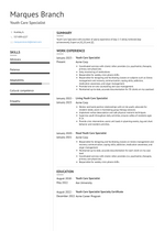 Youth Care Specialist Resume Examples and Templates