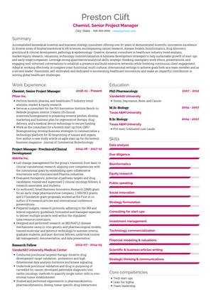 Publisher CV Example and Template
