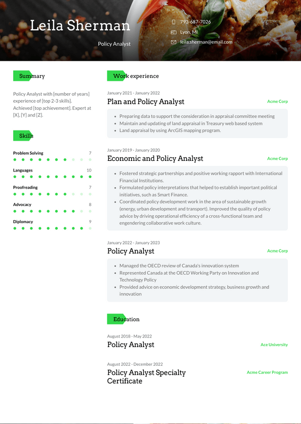 3 Policy Analyst Resume Examples And Templates   Policy Analyst Resume Example Rainier 