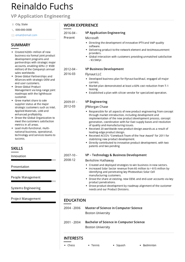 VP Resume Samples and Templates | VisualCV