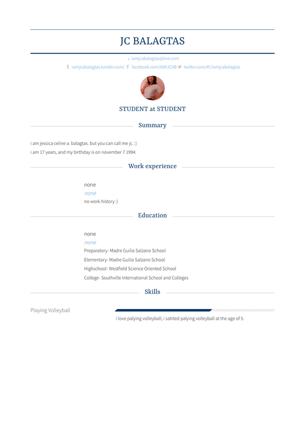 None Resume Samples and Templates | VisualCV