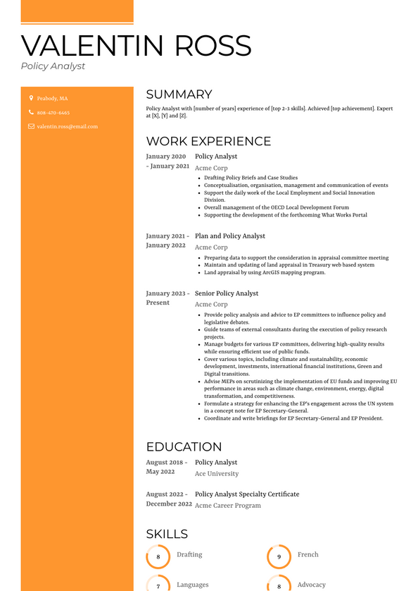 3 Policy Analyst Resume Examples And Templates   Policy Analyst Resume Example Gallant 