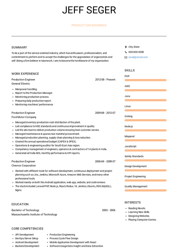 Production Engineer Resume Examples [+ 3 Samples] 