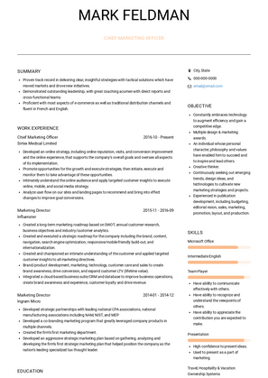 Chief Marketing Officer Resume Samples and Templates | VisualCV