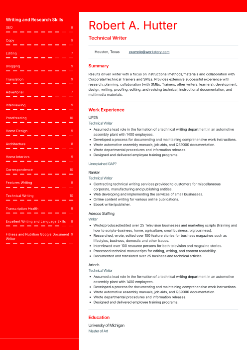 red color resume template summit