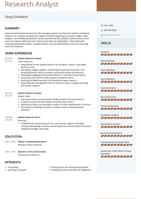 Research Analyst Resume Samples And Templates VisualCV   Research Analyst Resume Sample Modern 