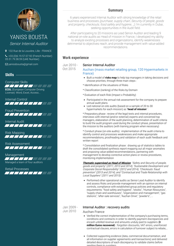 Auditor Resume Samples And Templates | VisualCV