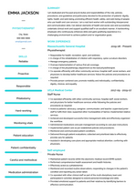 Physiotherapist CV Examples & Templates | VisualCV