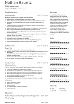 Shift Supervisor Resume Samples and Templates | VisualCV