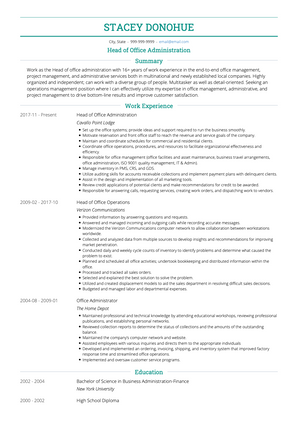 Office Administrator CV Example and Template