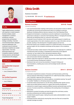 Business Consultant Resume Template and Example - Maple by VisualCV