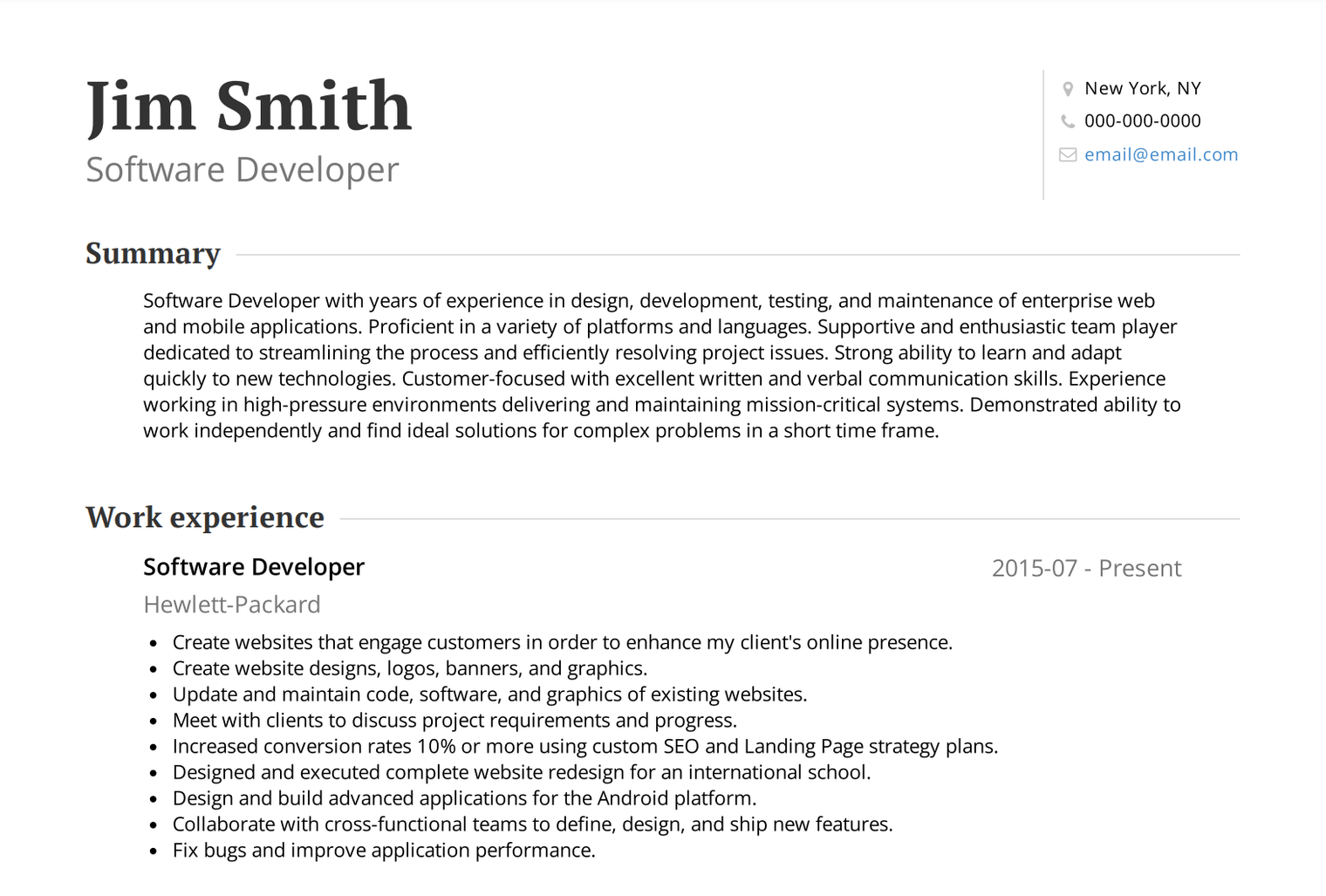 Functional Resume Formatting, Examples, and Templates