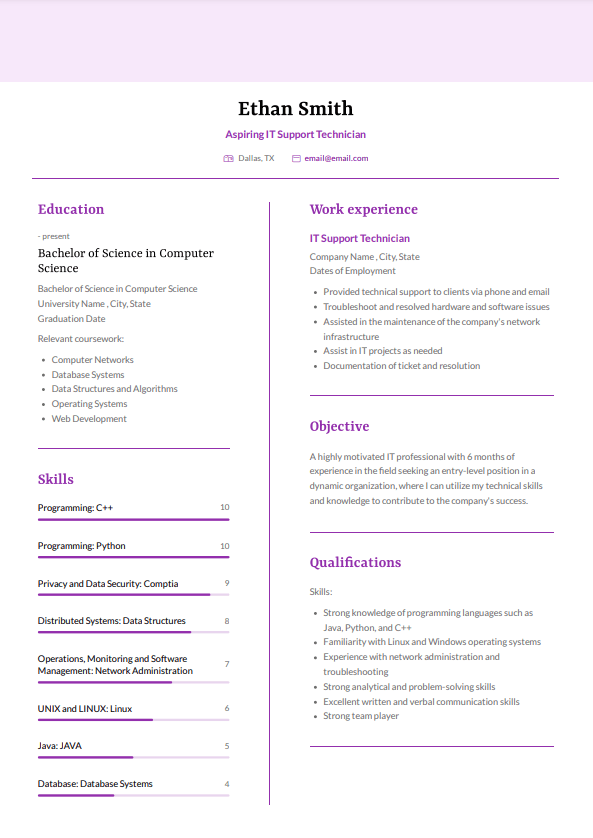 How To Write An Entry Level IT Resume With 3 Examples 