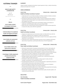 Health And Safety Coordinator Resume Examples and Templates