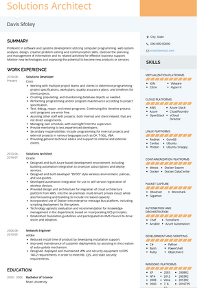 Solution Architect Resume Samples and Templates | VisualCV